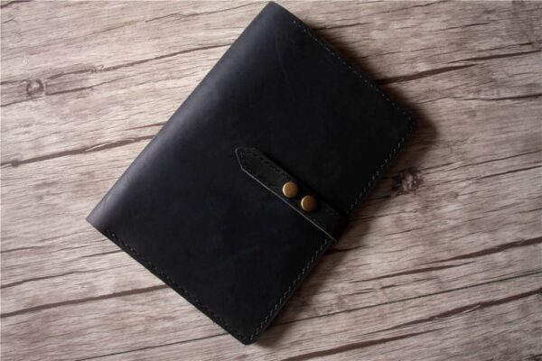 Custom Refillable Black Leather Sketchbook - Image 3