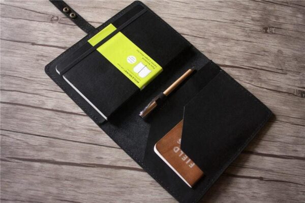 Black Moleskine Notebook Leather Cover - Image 4