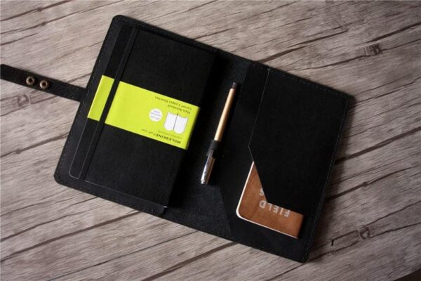 Black Moleskine Notebook Leather Cover - Image 5