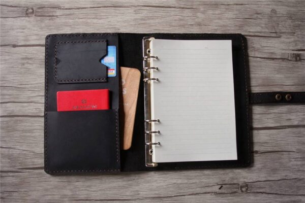 Black Leather Refillable Binder Journal - Image 3