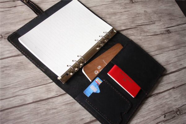 Custom Refillable Black Leather Sketchbook - Image 6