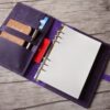Personalized Purple Leather Binder Notebook Cover - Image 2