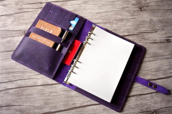 Personalized Vacation Planner Leather Bullet Binder - Image 2