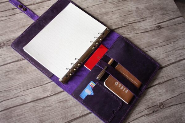 Personalized Vacation Planner Leather Bullet Binder - Image 3