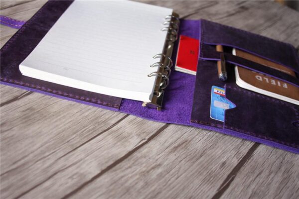 Personalized Vacation Planner Leather Bullet Binder - Image 4