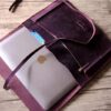 Personalized Leather Macbook 12 inch Case Sleeve - Image 3