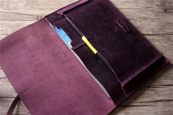 Personalized Leather Macbook 12 inch Case Sleeve - Image 4