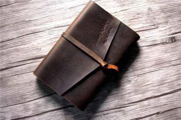 Personalized Leather Funeral Guest Book