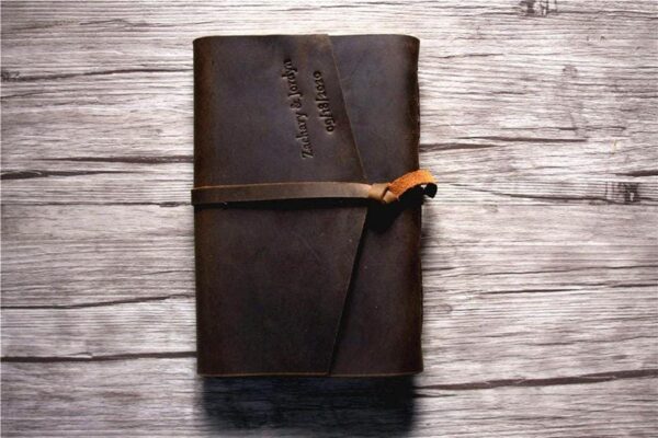 Personalized Leather Funeral Guest Book - Image 3