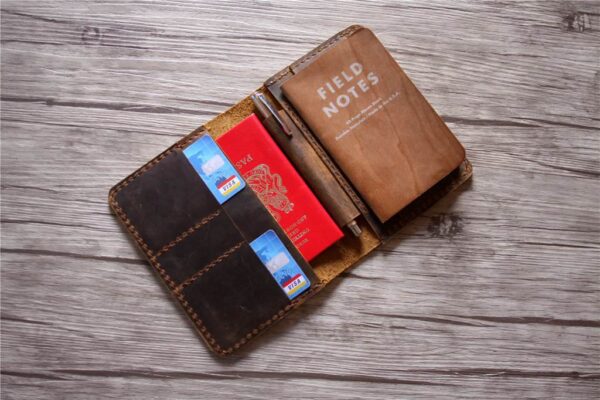 MENS PASSPORT CASE DESIGNER LEATHER WALLET