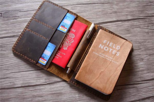 Personalized Leather Field Notes Cover Holder - Image 2