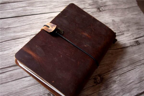 Rustic Brown Leather Refillable Bound Journal - Image 3