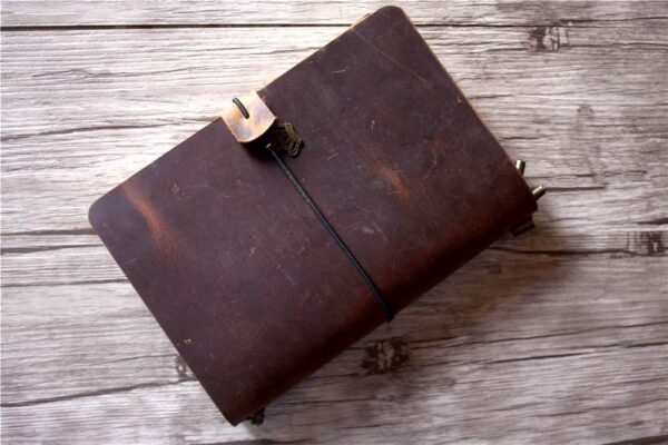 Rustic Brown Leather Refillable Bound Journal - Image 4