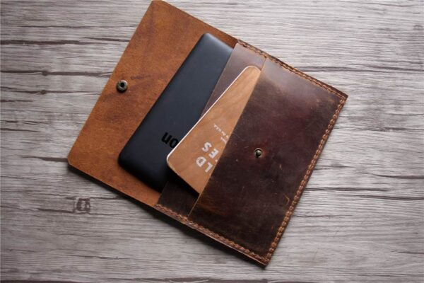 Personalized Leather Kindle Voyage Case Sleeve - Image 3