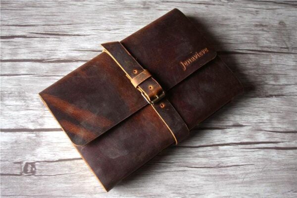 Brown Notebook Folder Leather Buckle