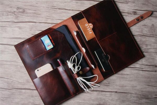 Personalized a4 Business Leather Writing Folder Portfolio - Image 3