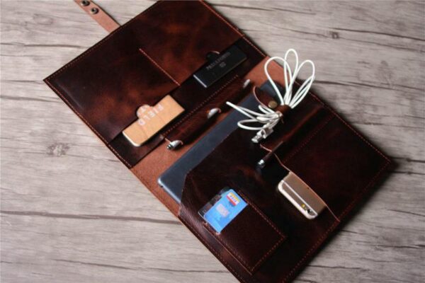 Personalized a4 Business Leather Writing Folder Portfolio - Image 4