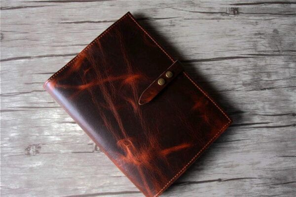 Personalized Leather Portfolio Luxury Coffee - Image 5