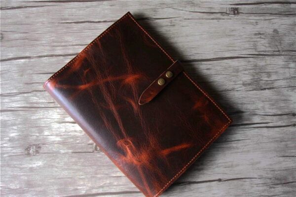 Luxury Smooth Leather Document Folder Portfolio Case - Image 2