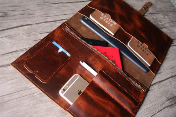Handcrafted Leather Surface Sleeve Bag - Image 4
