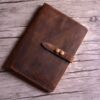 Rustic Brown Leather Notebook Cover B5 - Image 4