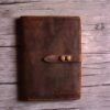 Rustic Brown Leather Notebook Cover B5 - Image 2