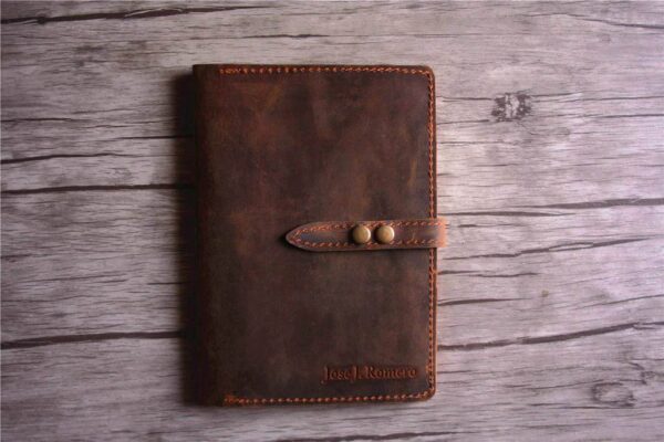 Personalised Notebook Cover Refillable Leather Holder - Image 4