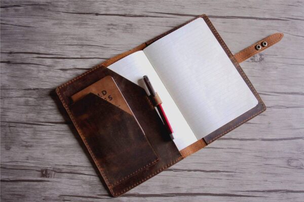 Personalised Notebook Cover Refillable Leather Holder - Image 2