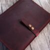 A4 Burgundy Leather Ring Binder Portfolio Folder - Image 3