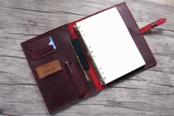 A4 Leather Ring Binder Portfolio Folder