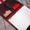 A4 Burgundy Leather Ring Binder Portfolio Folder - Image 5