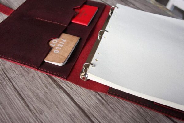 A4 Leather Ring Binder Portfolio Folder - Image 6