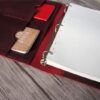 A4 Burgundy Leather Ring Binder Portfolio Folder - Image 6