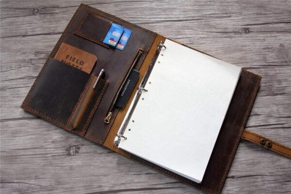Personalized Leather Portfolio Binder - Image 2