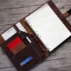 Coffee Leather 3 Rings Binder Planner