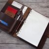 Coffee Leather 3 Rings Binder Planner - Image 3