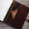 Coffee Leather 3 Rings Binder Planner - Image 4