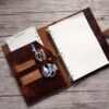 Personalized Luxury Brown Leather Binder Wedding Folder - Image 2
