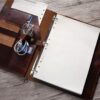 Personalized Luxury Brown Leather Binder Wedding Folder - Image 4