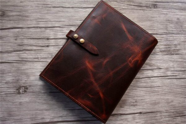 Personalized Coffee Leather Organizer Portfolio for Men - Image 3