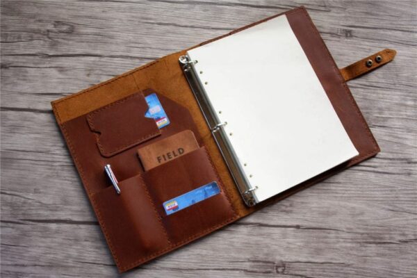 Custom Saddle Leather Organizer Wallet