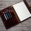 Custom Burgundy Leather Sketchbook Organizer