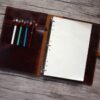 Custom Burgundy Leather Sketchbook Organizer - Image 2