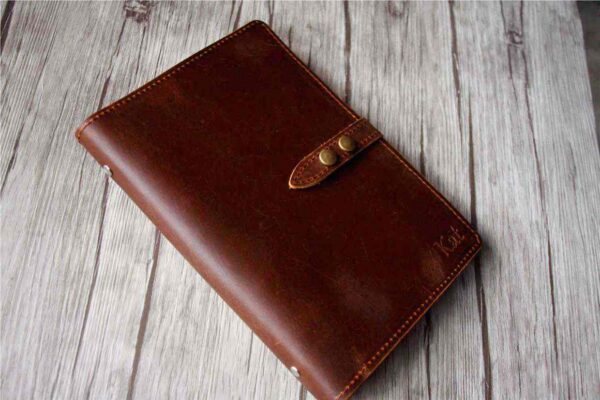 Handmade Refillable Brown Leather Journal - Image 3