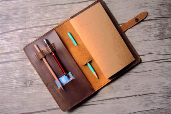 Engraved Refillable Leather Travelers Notebook