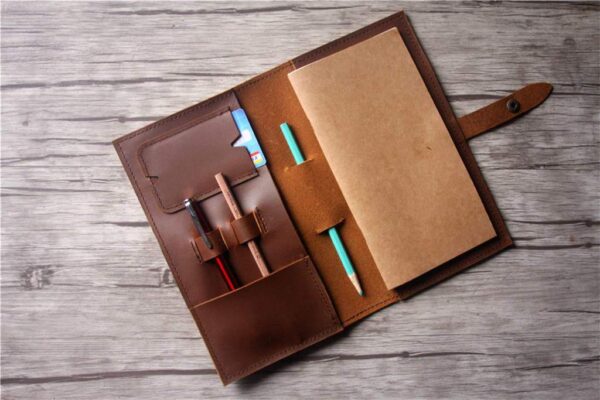 Rustic Leather Travelers Notebook Cover - Image 5