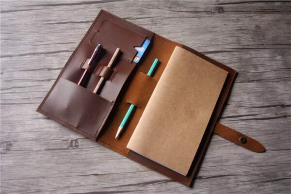 Rustic Leather Travelers Notebook Cover - Image 6