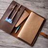 Yellowish Brown Distressed Leather Travelers Notebook - Image 6