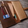 Yellowish Brown Distressed Leather Travelers Notebook - Image 2