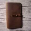 Yellowish Brown Distressed Leather Travelers Notebook - Image 3